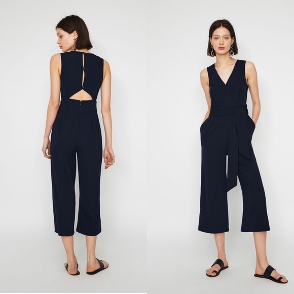 warehouse navy jumpsuit